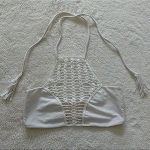 Acacia Swimwear Halter Top - Size M - Color White